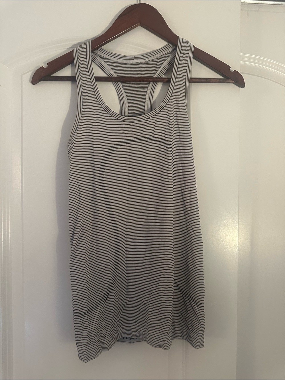 lululemon athletica Black & White Striped Racerback Tank